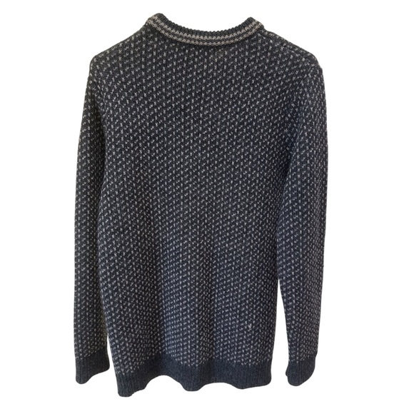 WoolOvers Men’s 100% Wool Gray White Cozy Crewneck Knit Sweater Pullover L - Picture 2 of 8